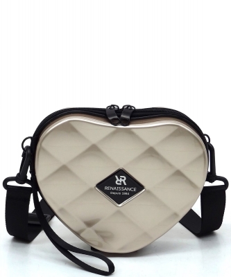 ABS Plastic Heart Mini Crossbody Bag PC715 GOLD